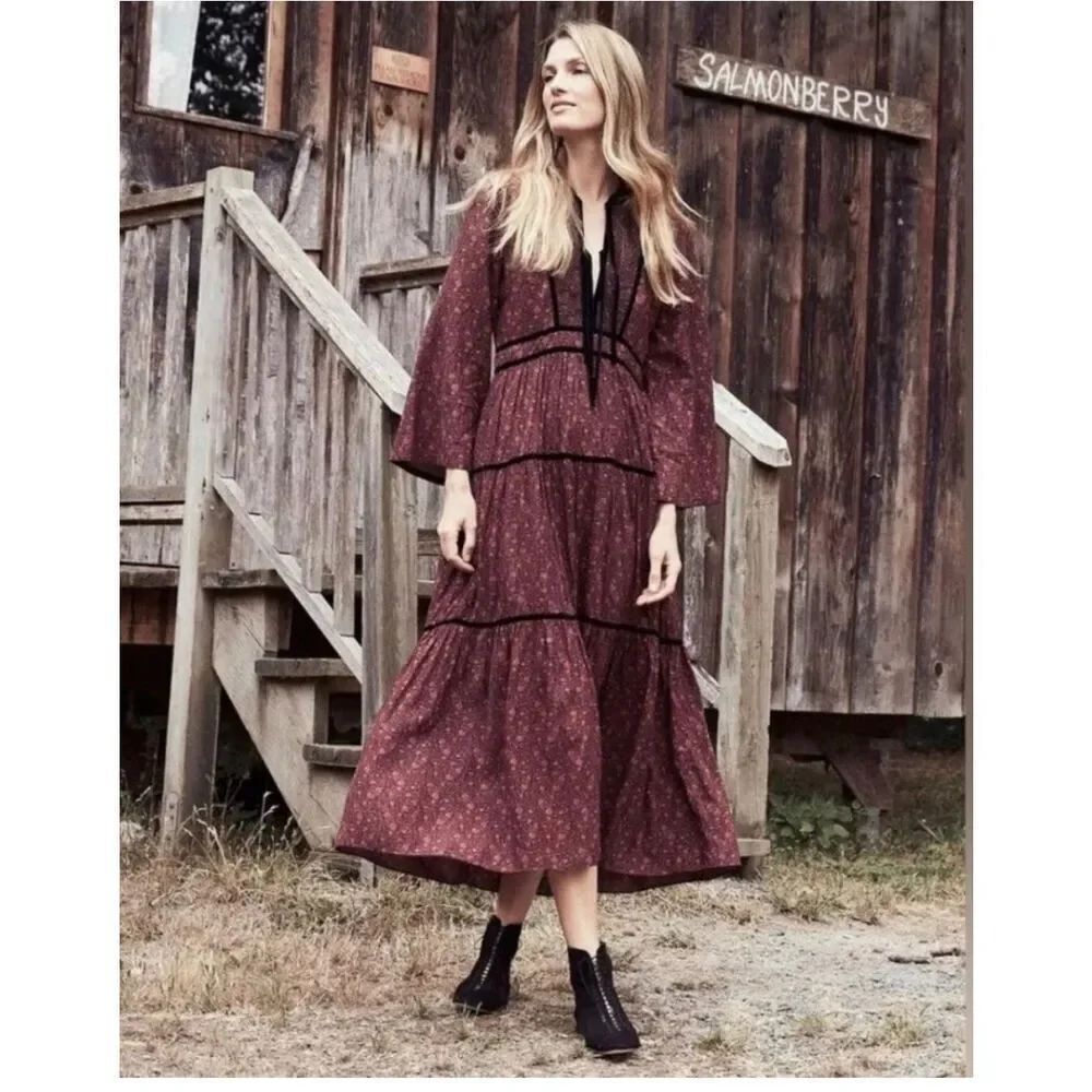 Dôen XS Elix Prairie Paisley Maxi Dress